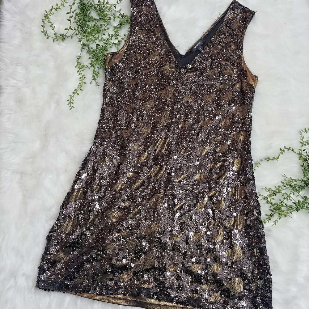 ✨ Express Gold Sequence Party Dress NYE